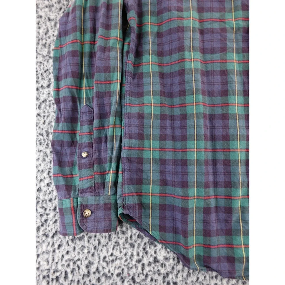 J.‎ Crew Oxford Plaid Button Down Shirt Long Sleeve Men's Size M Blue Green Red